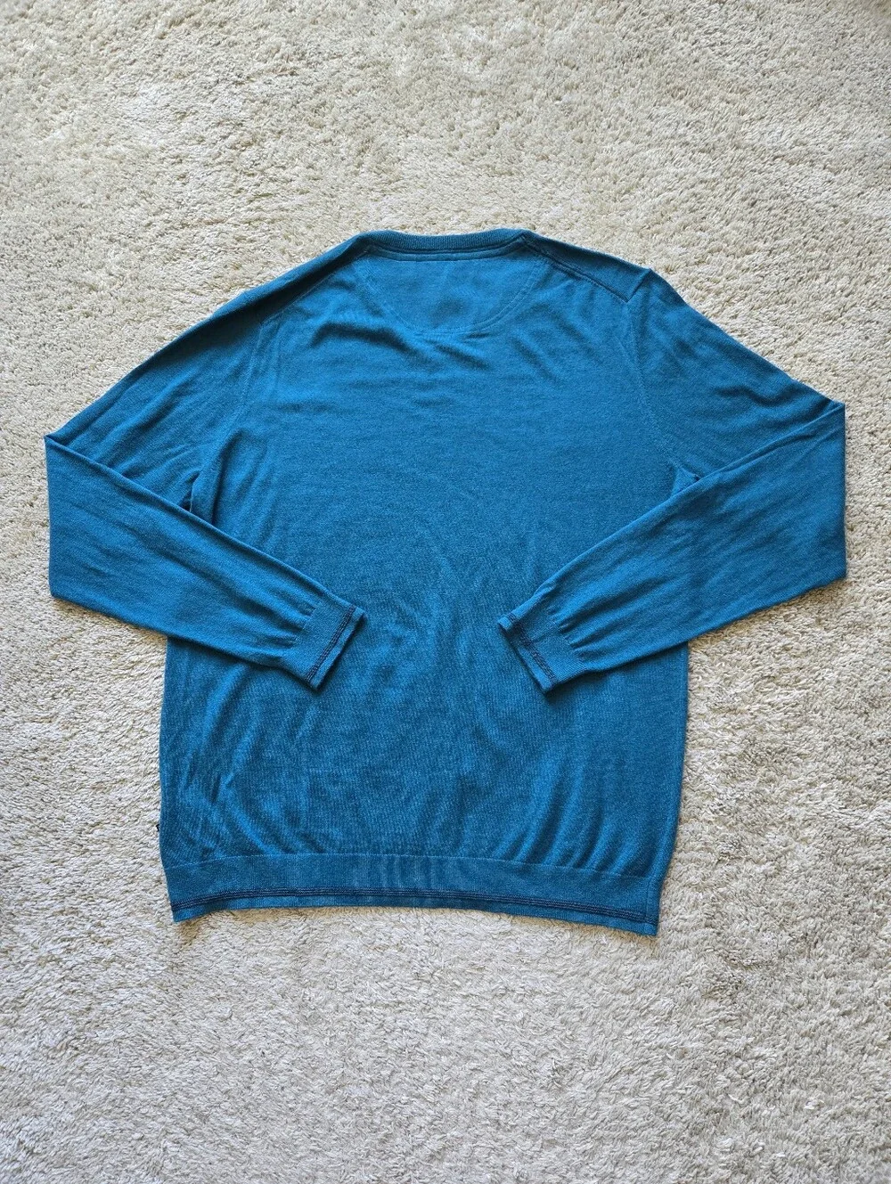 Ted Baker Wool Blend Sweater Mens XL Teal Blue Lightweight Pullover